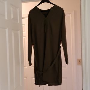 Banana Republic long sleeve olive green dress